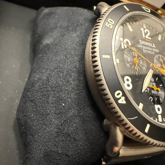 Shinola Black and Silver Men's Watch - Picture 3 of 7